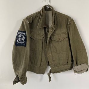 Punk army green bomber jacket